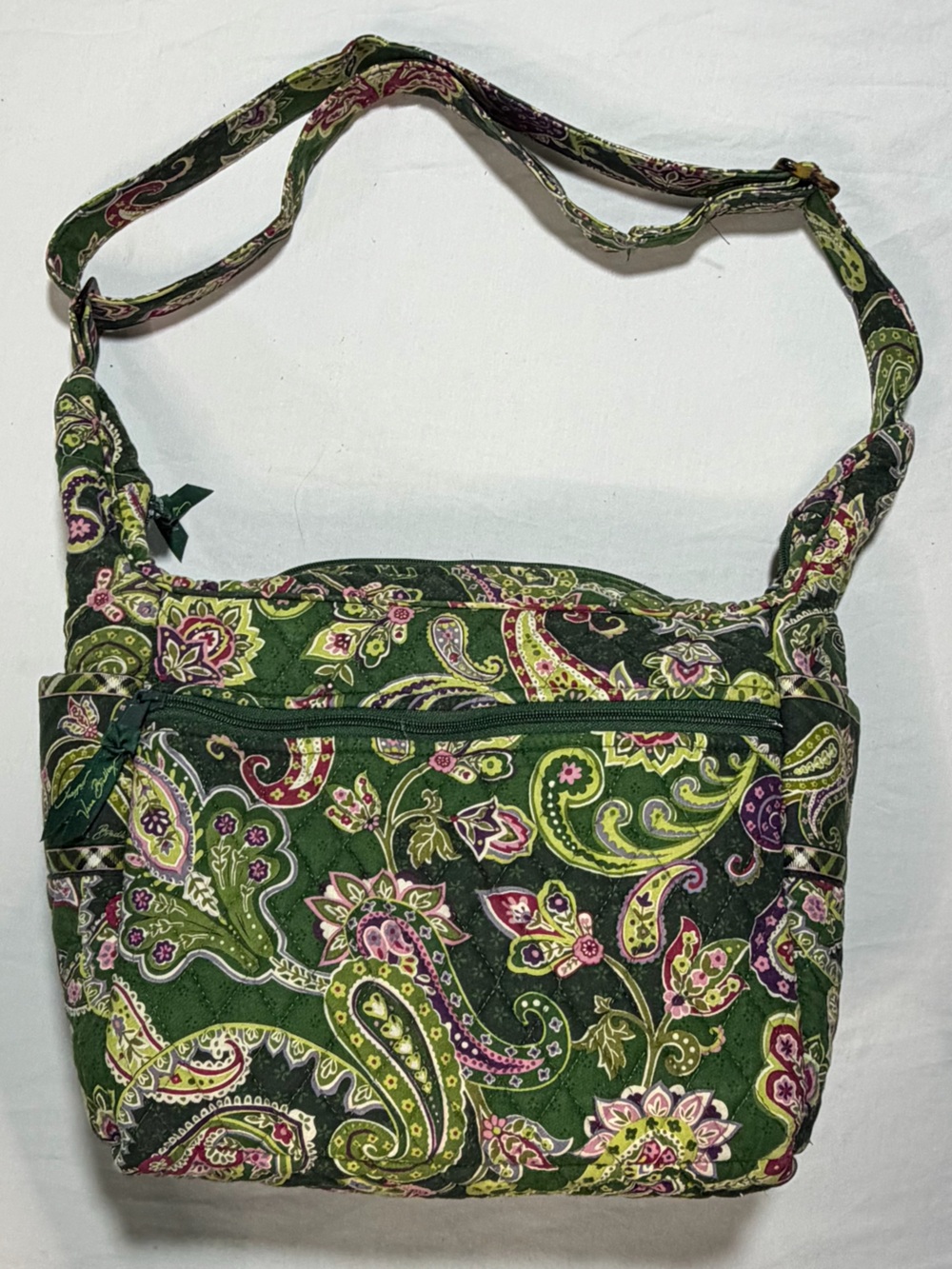Vera Bradley Chelsea Green Quilted Crossbody “Carry-All”